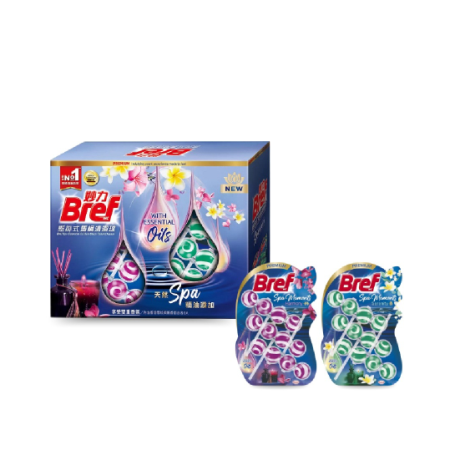bref 妙力 精油懸掛式馬桶清潔球 50公克x3入x6組 馬桶除臭 馬桶清潔劑 廁所芳香 清潔 防水垢