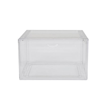 台灣現貨 可堆疊透明收納盒 4入/箱 室內 收納 硬板加厚透明鞋盒 展示盒 公仔盒 包包收納櫃 置物籃 房間 好市多